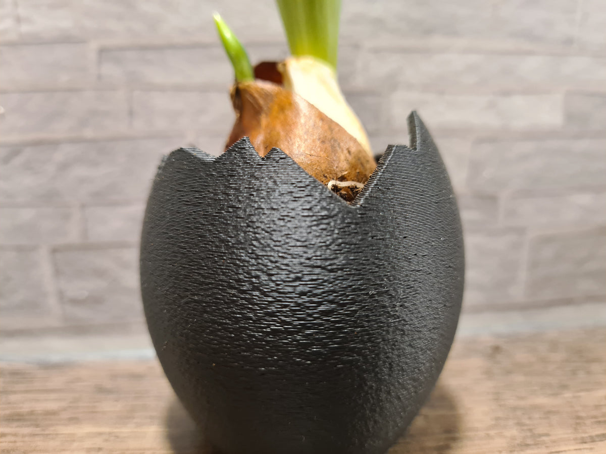 Mini-Vase „Broken Egg“ in Eierschalen-Optik, 3D-Druck aus PLA – print3design, Ansicht 3