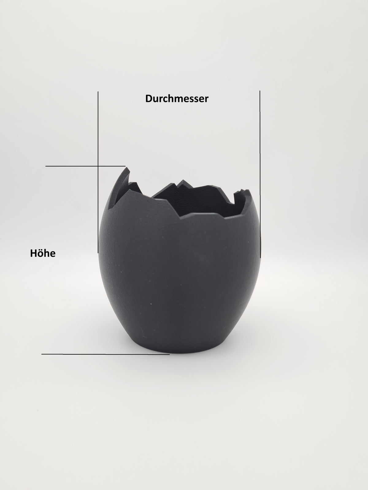 Vase „Broken Egg“ in Eierschalen-Optik, 3D-Druck aus PLA – print3design, Ansicht 8