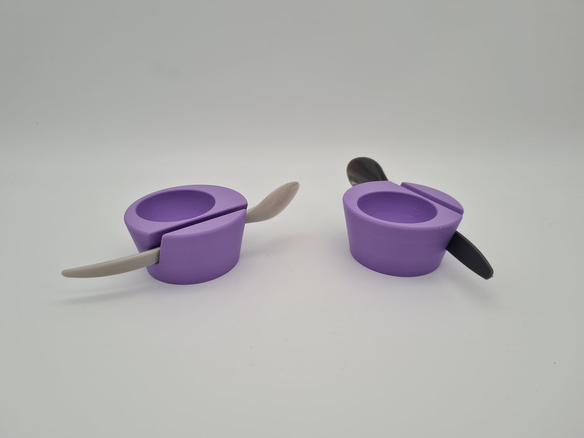 Eierbecher „Eggcellence“ in Lilac Purple (als Sonderfarbe erhältlich) – Frühstücksdeko aus mattem PLA, 3D-Druck von print3design