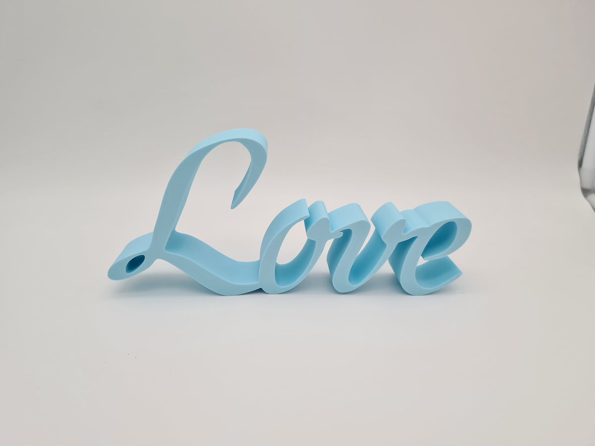 3D-gedruckter Deko-Schriftzug „Love“ aus mattem PLA – Wanddeko von print3design, Ansicht 5
