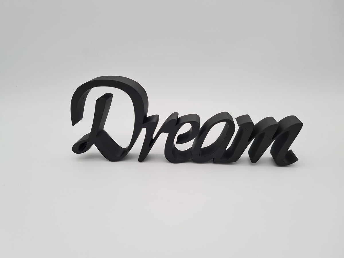 3D-gedruckter Deko-Schriftzug „Dream“ aus mattem PLA – Wanddeko von print3design, Ansicht 5