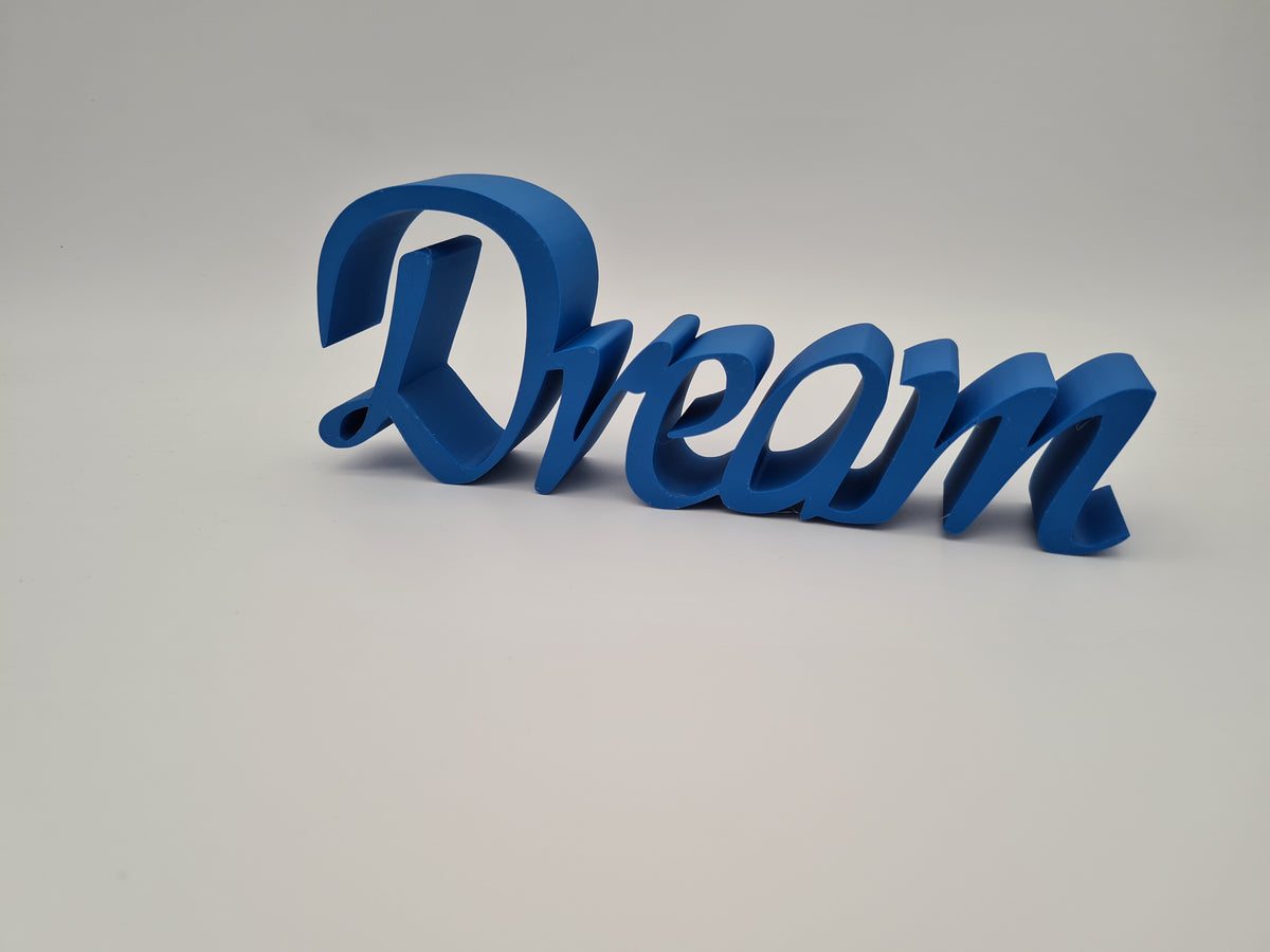 3D-gedruckter Deko-Schriftzug „Dream“ aus mattem PLA – Wanddeko von print3design, Ansicht 6