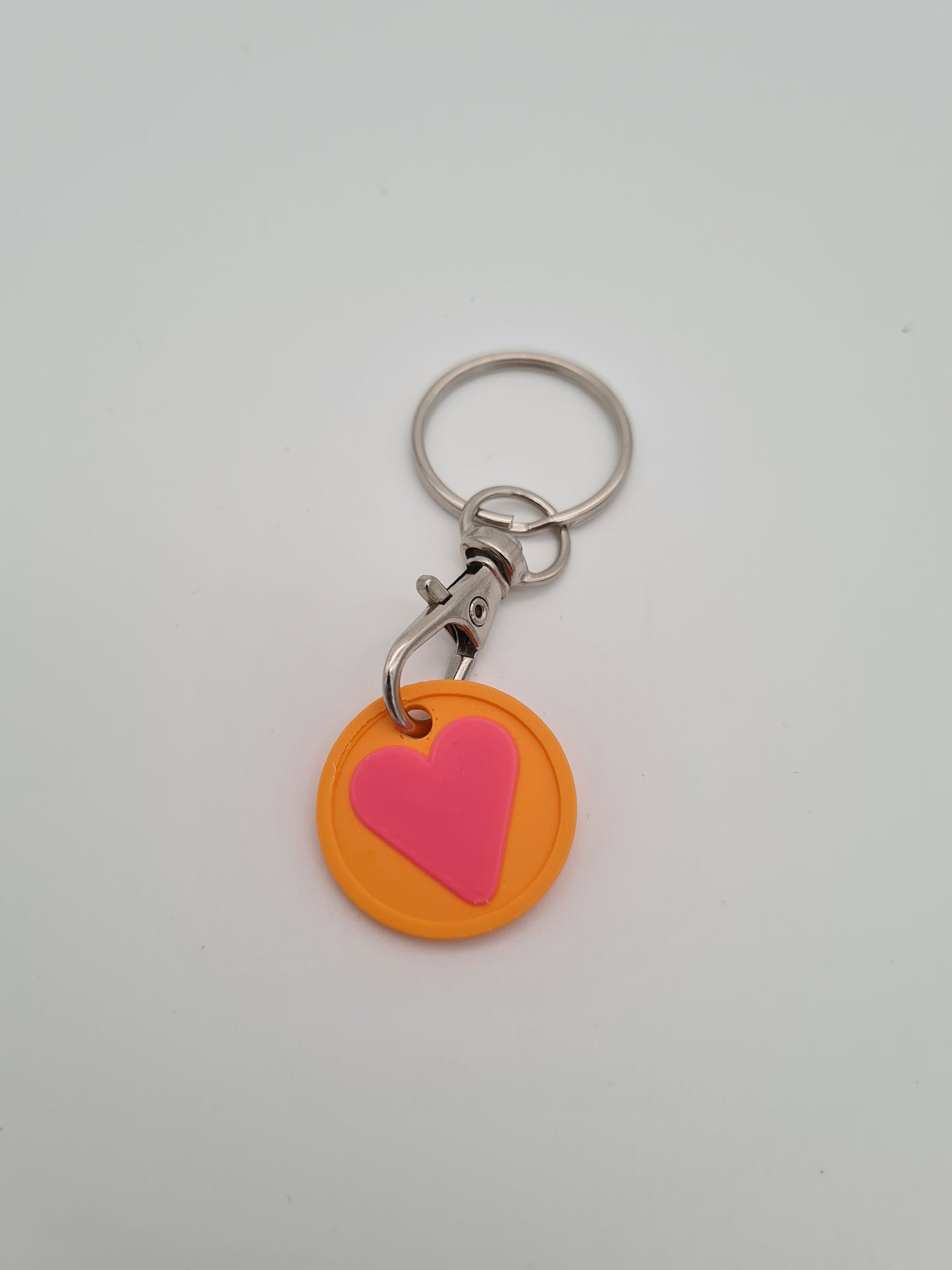 Schlüsselanhänger Einkaufwagenchip mit Herz Symbol