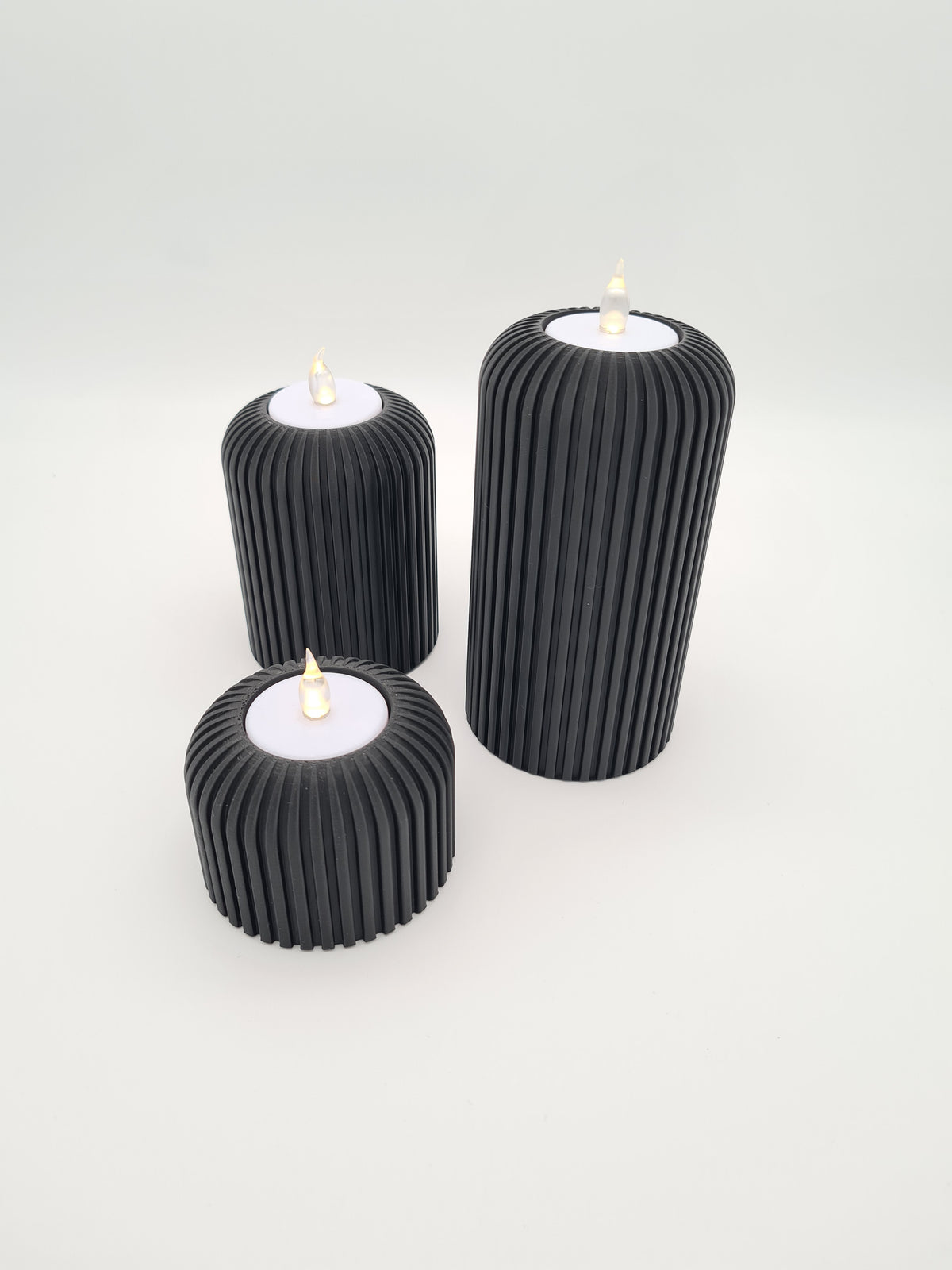 Flammenlose LED-Kerze „Ribline Soft“, 3D-Druck aus PLA – print3design, Ansicht 4
