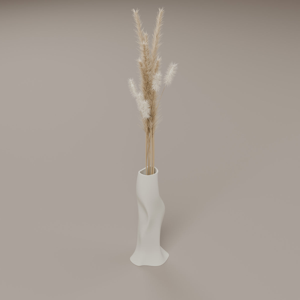 Design-Vase „Sculptura“ Solo in Bone White – schlanke Vase für Einzelblumen aus mattem PLA, 3D-gedruckt von print3design