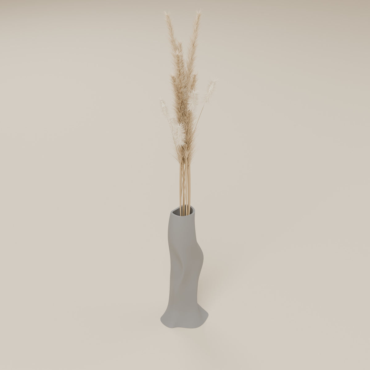Design-Vase „Sculptura“ Solo in Nardo Gray – schlanke Vase für Einzelblumen aus mattem PLA, 3D-gedruckt von print3design