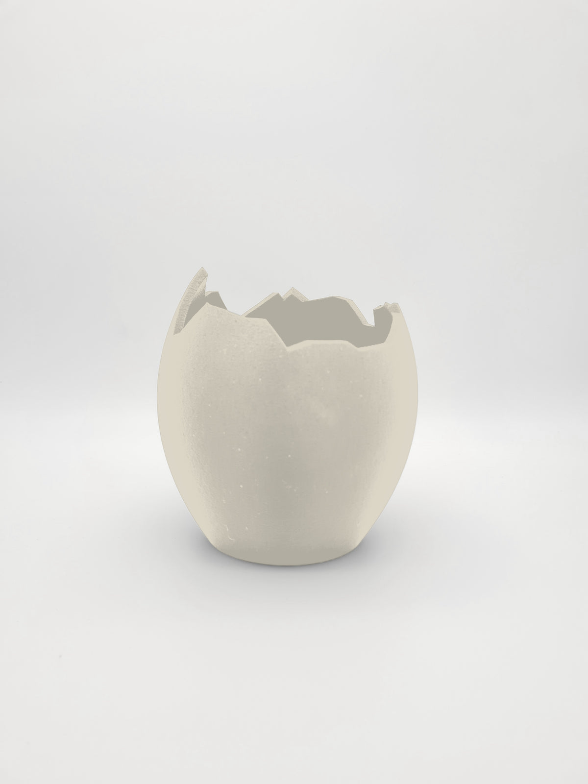 Vase „Broken Egg“ in Bone White – Deko-Vase in Eierschalen-Optik aus mattem PLA, 3D-Druck von print3design